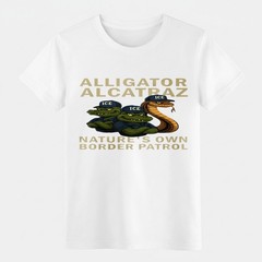 Unisex USA Alligator Alcatraz BP ICE&NP Graphic T-shirt-American Vintage Tee