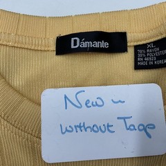 Dámante Shirt Mens XL Yellow Ribbed Vertical Stripe Short Sleeve Crewneck Knit