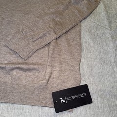 Athletic Fit Knitted Polo Shirt In Neutral-Large -Brand- Tailored Athlete