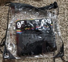KLOS 95.5 Clear Concertgoer Drawstring Backpack And Medium Black Shirt New