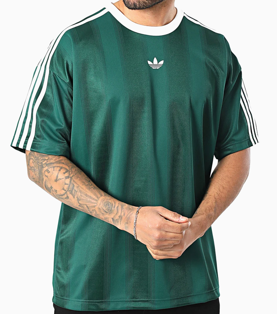 NEW MEN’S ADIDAS ORIGINALS TREFOIL JACQUARD SHIRT ~SIZE LARGE #KD5834 GREEN