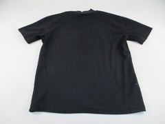 Zara Shirt Mens XL Black Solid Short Sleeve Mock Neck Hipster Cotton *