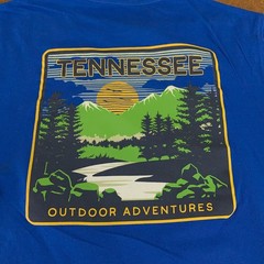 Columbia Mens Small Blue Serene Graphic Short Sleeve Crew Neck Tee NWT *Flaw