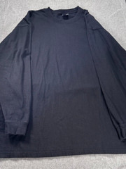 Sada Long Sleeve Shirt Top Men’s 2X Crew Neck Black Casual 100% Cotton