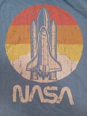 FifthSun NASA Graphic T Shirt Soft Material Blue Distressed Graphics Size M