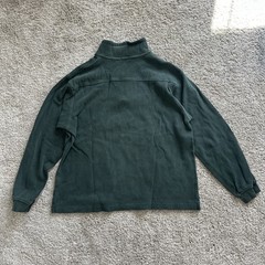 IZOD 1/4 Zip Pullover Mens Large L Forest Green 100% Cotton Mock Neck Sweatshirt
