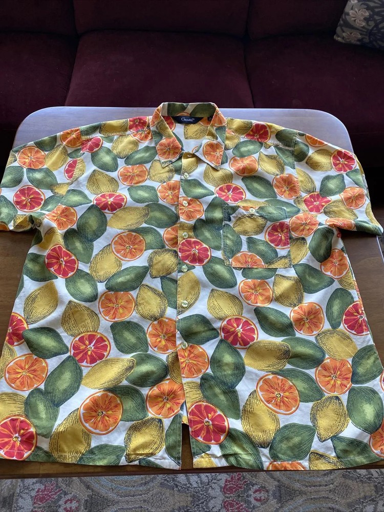 Vintage Men’s Citrus Genelli Silk Shirt XL 90’s International Male