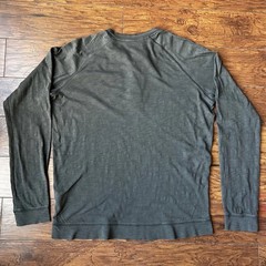 Vince Men’s Gray Long Sleeve Raglan T-Shirt L Large Crew Neck Minimalist Luxe