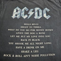 Vintage 1990s AC/DC Back in Black Band T-shirt Size XL Double Sided Graphics