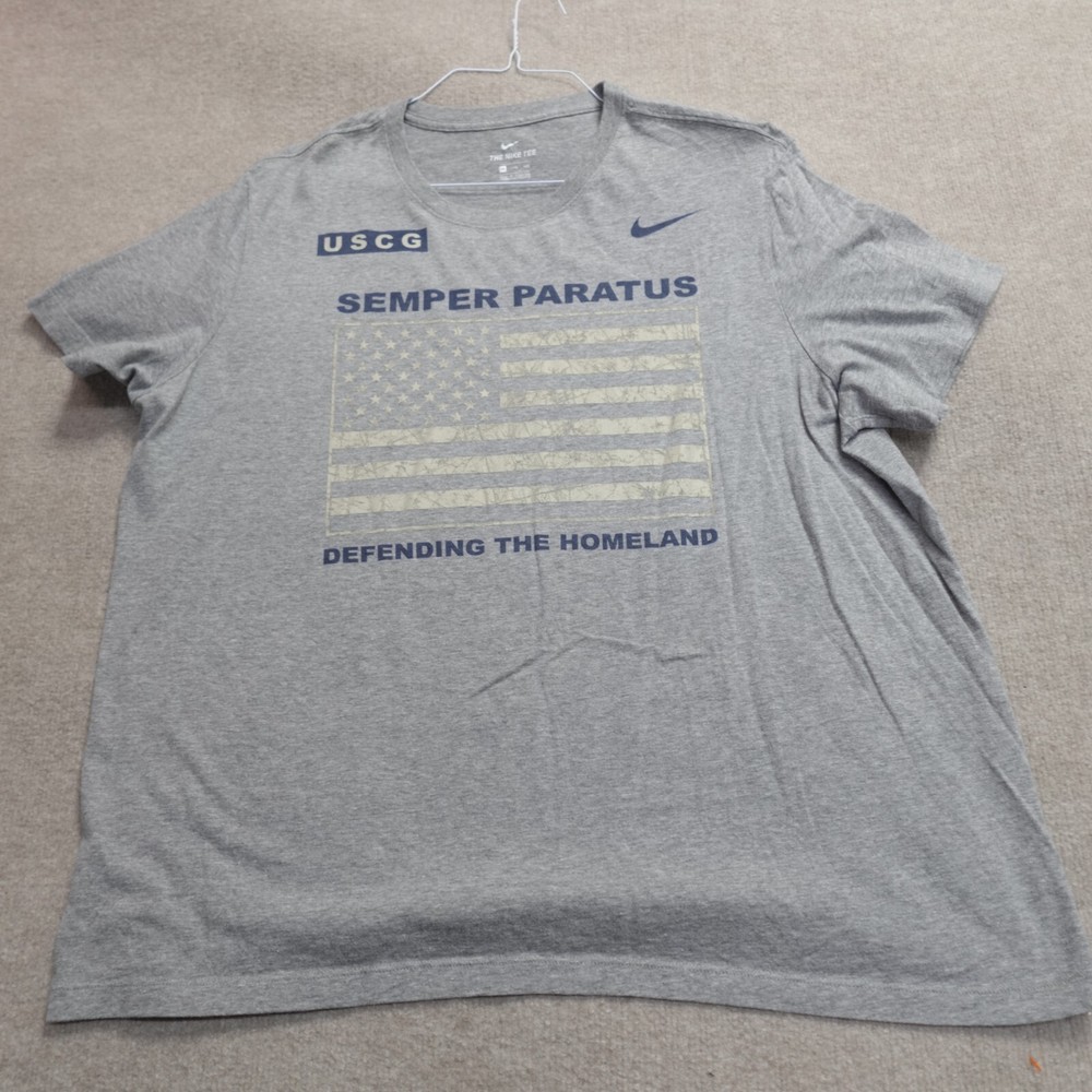 Nike Shirt 2XL Gray USCG Coast Guard Defending the Homeland