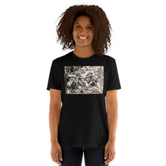 Temptation of Christ T Shirt Vintage Biblical Engraving Religious Art Tee