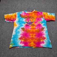 Men’s Large Vintage GOGO Tie Dye San Francisco Shirt Embroidered Peace Sign