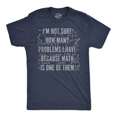 Mens Funny T Shirts Im Not Sure How Many Problems I Have Because Math In One of
