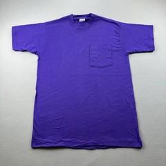 Vintage Purple Pocket T-Shirt Mens Medium BVD Blank Single Stitch Made USA 90s