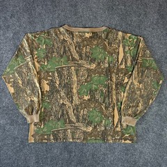 VINTAGE ACE SPORTSWEAR MADE IN USA TREBARK CAMO HUNTING LONG SLEEVE SHIRT / 3XL
