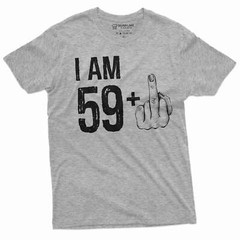 Men’s 60th Birthday T-shirt Papa Grandpa Dad 59+ middle finger offensive shirt
