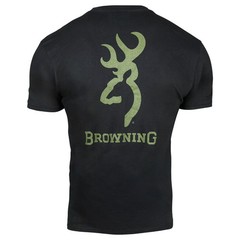 Browning Signature Buckmark T-Shirt (XL)- Black/OD Green