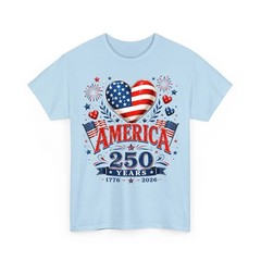 250th Anniversary America Flag Heart 250 Years 1776-2026 4th Of July T-Shirt
