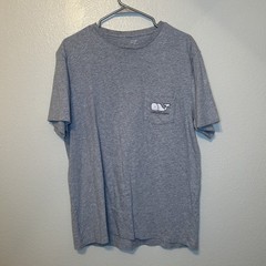 New Vineyard Vines Baseball Shirt Medium Grey Whale Front Pocket BG41