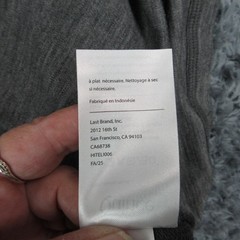 Quince Shirt Mens XL Gray 100% Merino Wool Cold Weather Base Layer Crew NWT