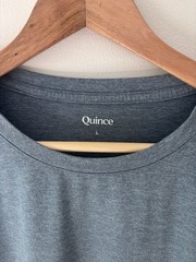 Quince Cotton Modal Crew Neck Tee Shirt Mens Size L Heather Blue Grey