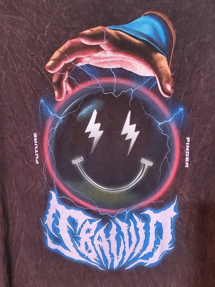Rare Vibras J Balvin Black Washed Crystal Ball Future Finder Tee Size S Grunge
