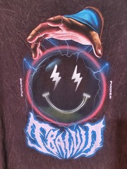 Rare Vibras J Balvin Black Washed Crystal Ball Future Finder Tee Size S Grunge