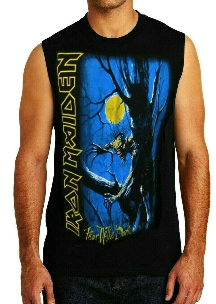 IRON MAIDEN FEAR OF THE DARK ROCK Band Black Muscle Shirt