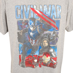 Captain America Civil War T Shirt Mens Size Large Gray Marvel Comics Movie