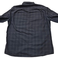 CELIO Men 2XL Navy Plaid Cotton Long Sleeve Button-Up Shirt Pocket