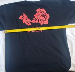 Black Obey Botanical Tee Shirt Black Lg Y2K Flower Print front and back vintage