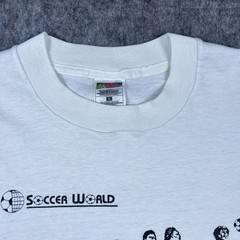 Vtg Soccer World Men’s T-Shirt “Use Your Head!” Graphic Single Stitch 90s Sz L