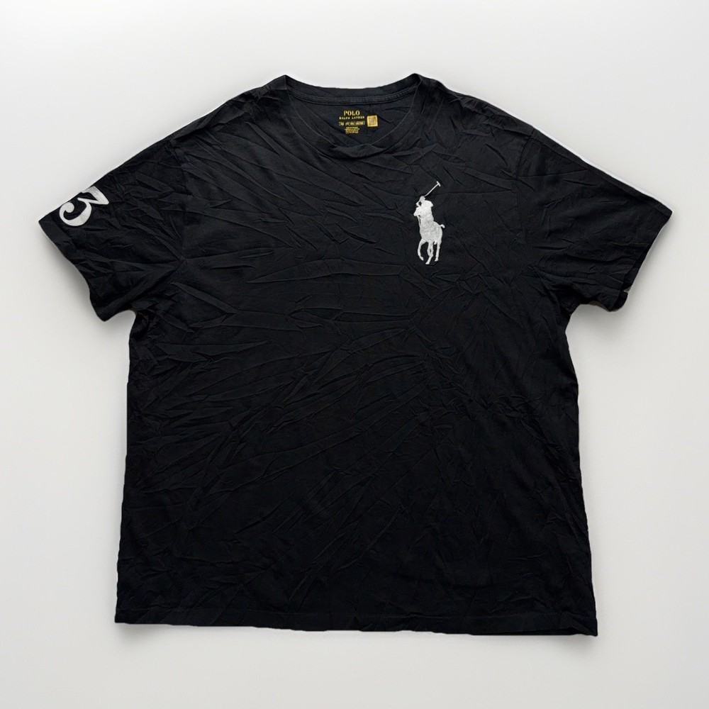 Polo Ralph Lauren Mens 2XB Big Pony Embroidered Black T-Shirt Short Sleeve Tee