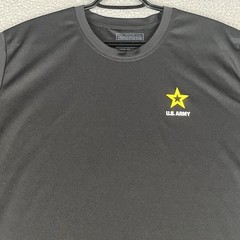 US Army Shirt Mens Large Black Star Logo Short Sleeve Lightweight Stretch USA