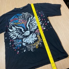 Avirex Mens Graphic T-Shirt Black Eagle Wing Live Free Fast Streetwear Y2K L