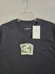 Nike Air Jordan AJ3 T-shirt Large Men Black Pure Money Logo Crewneck Graphic Tee