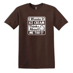 I wonder if Ice Cream thinks about me too – Adult Unisex Soft T-shirt
