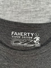 Faherty Cloud Cotton Shirt Mens Large Grey Short Sleeve Pullover Crewneck Soft
