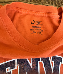 Denver Broncos Mens T Shirt Size XL Orange Port and Company 100% Cotton NFL