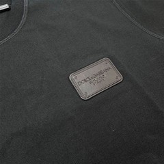 DOLCE & GABBANA Men’s Branded Tag Logo Plaque Cotton Oversized T-Shirt – Black