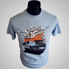 Smokey and the Bandit T Shirt Retro Trans Am Movie Truck Burt Reynolds Light Blu