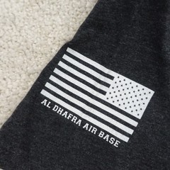 Graphic T Shirt Mens Medium Charcoal Grey Print Al Dhafra Air Base Gym UAE