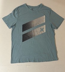 Hurley Men’s Slash Gradient Graphic T-Shirt Light Blue – Large