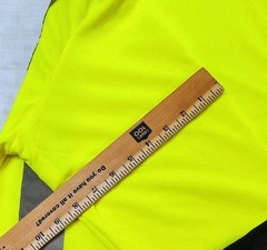 North 15 High Vis LS Safety Work T-Shirt Pocket ASNI Class 2 Yellow Black Sz L