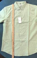 Men’s Size Large Green Short Sleeve Collared Button Front Shirt Brand Weiv