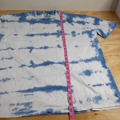 Comfort Colors Mens T-Shirt 2XL Blue White Tie Dye Heavyweight 100% Cotton Tee