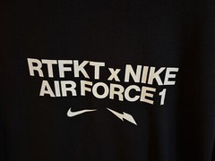 RTFKT x Nike Air Force 1 Black T-Shirt Size L/XL With Tag As Pictured