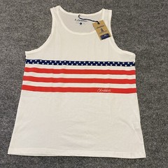 Chubbies Tank Top Men’s Small White Sleeveless Beach Stars And Stripes USA