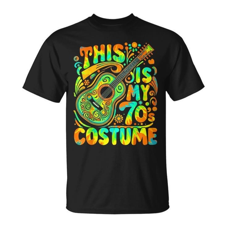 70s Costume Shirt Retro Groovy Hippie Disco Party Festival Cotton Black Tee