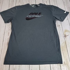 Nike Golf Swoosh Graphic Crew Neck Short Sleeve T Shirt Mens Size Medium Gray